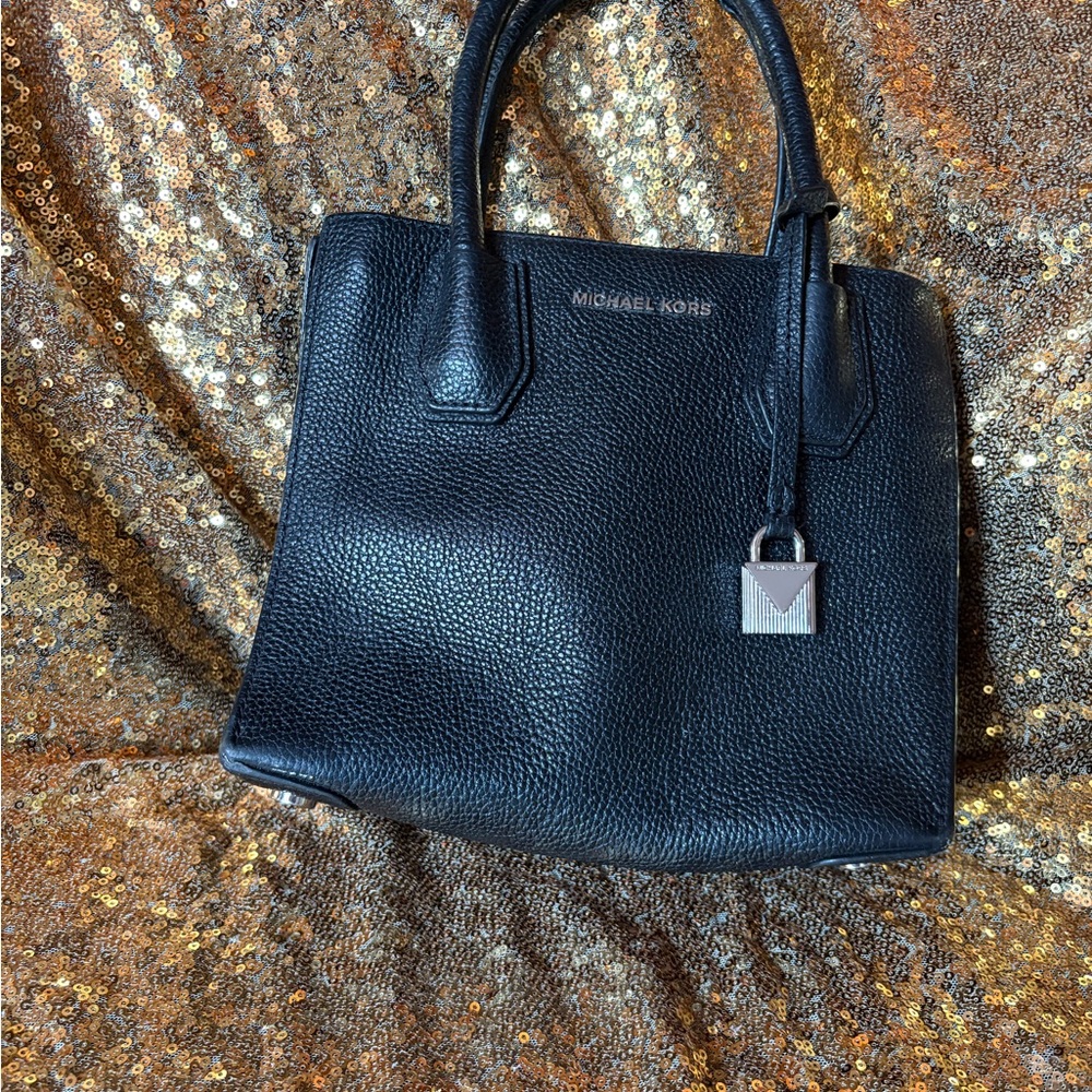 Michael Kors Black Satchel Pebbled Leather
